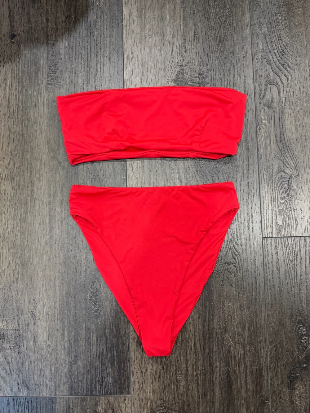 Red Bandeau Bikini Set - Two Piece Swimwear